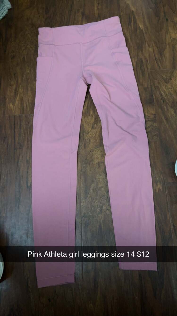 Athleta Girl High Rise Stash Your Treasures Tight Leggings Pink Size 14